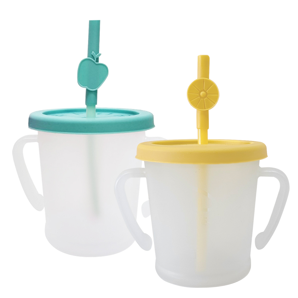 아가프라 매직빨대컵 S 2종 + 과일탑 2p 세트, 300ml, 1세트, 옐로우 + 민트(컵), 랜덤 발송(과일탑) 17,900원