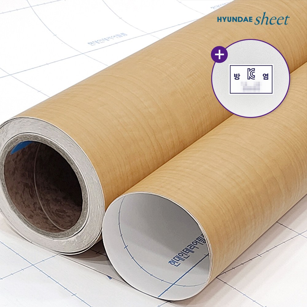 현대시트 방염 인테리어필름 1롤(30M) 무늬목 우드 22종, 시카모아 FWD302 390,000원