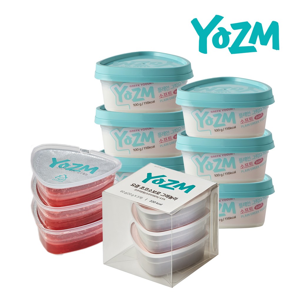 요즘 플레인그릭요거트소프트 6개+콩포트(딸기,초코소보로그래놀라) 2개, 1개, 100g 29,400원