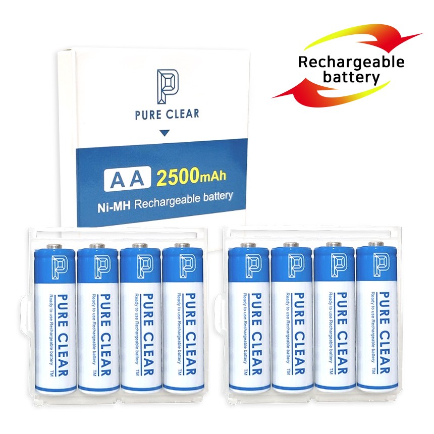 퓨어클리어 AA 2500mAh 8알 케이스포함 충전지 건전지 배터리 15,900원