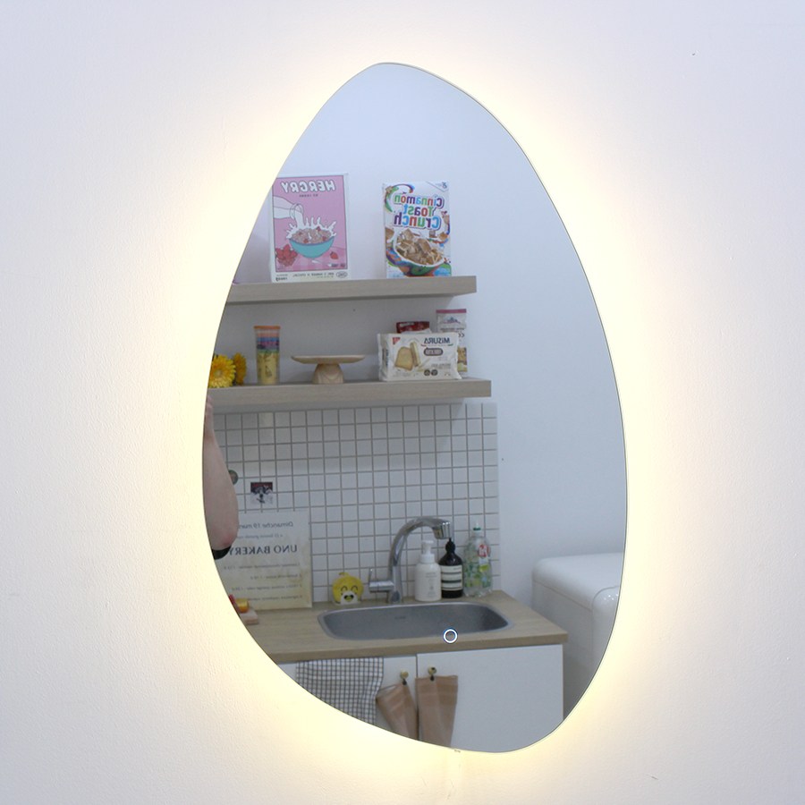 KC인증 터치형 3색변환 LED 비정형망고 간접등 벽걸이 인테리어 탁상 화장대 조명거울 83,000원