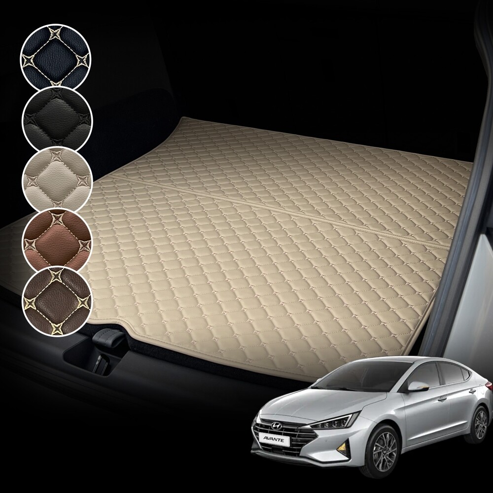 아반떼 AD 스포츠 공용 컨셉토 가죽 퀼팅 트렁크매트, 블랙+골드스티치 45,000원