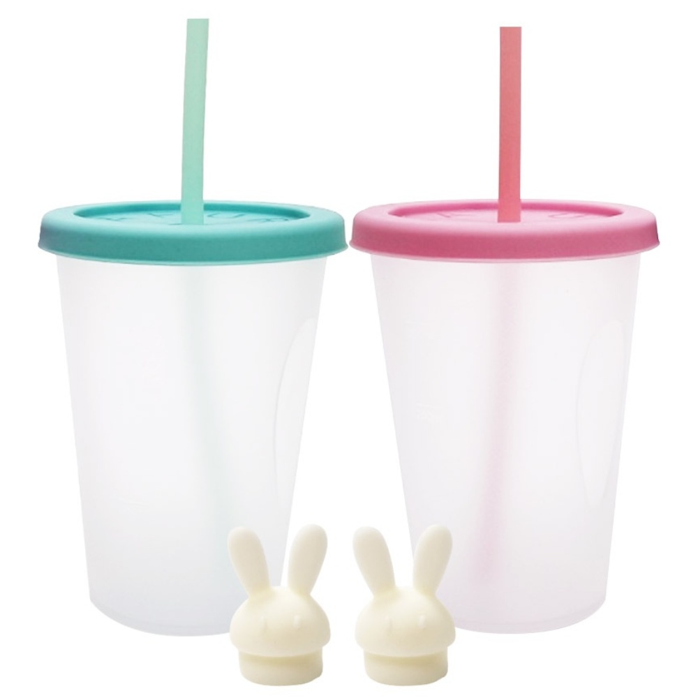 아가프라 심쿵 빨대컵 + 토끼 마개 2P, 민트,핑크 17,900원