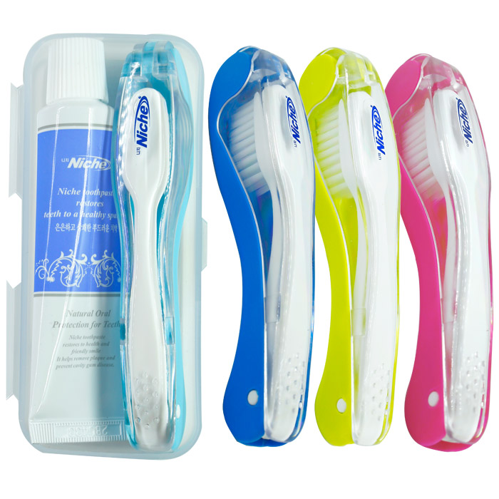 니치 접이식 여행용 휴대용 칫솔치약세트(전용케이스포함), 1세트 2,200원