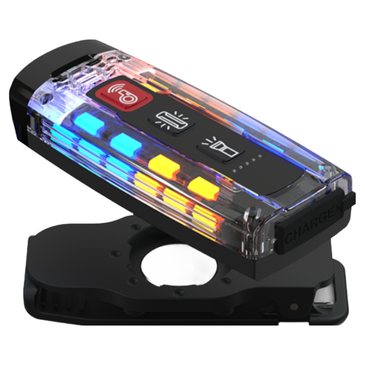 로고 각인 자전거후미등 오토바이 LED 랜턴 전자호루라기 휘슬 호신용 경보기 자체제작, 1개, 적색_청색 44,500원