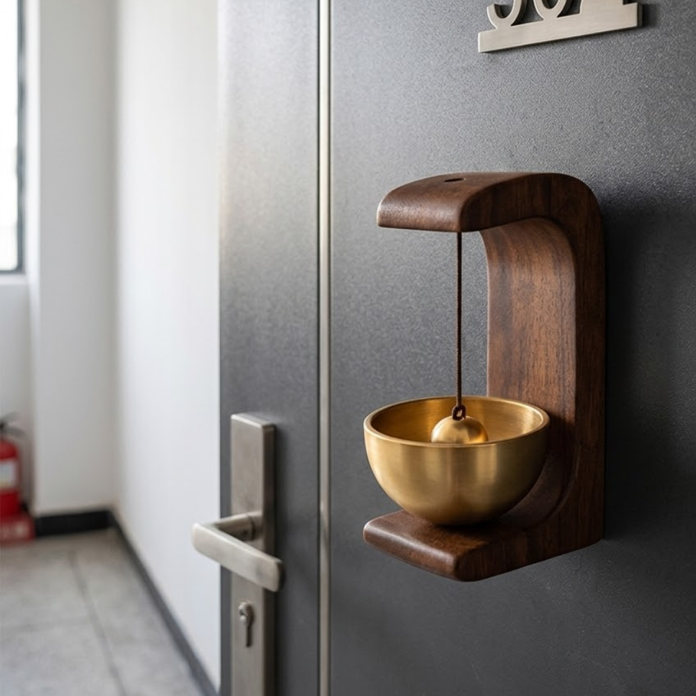 심플딤플 원목 현관문종 자석도어벨 출입문종, 브라운 6,000원