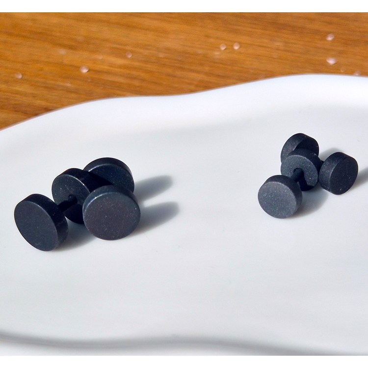 써지컬스틸 무광 블랙 플랫 바벨 피어싱 데일리 6mm +포인트 8mm 4P 세트 11,900원