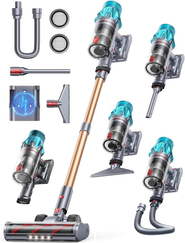 무선 진공 청소기 600W50Kpa 충전 도크가 있는 스틱 65분 최대 실행 시간 터치 디스플레이가 독립형 핸드헬드 카펫하드 플로어펫 헤어용 6-in-1 375,340원