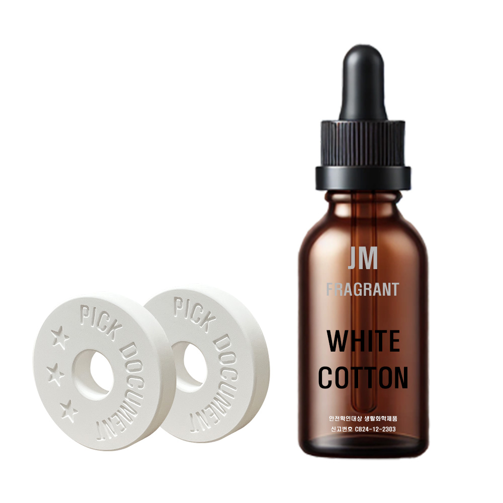 제이엠 프래그런트 차량용 방향제 리필 도넛(무향)+리필액 세트, 화이트코튼, 1세트 9,500원