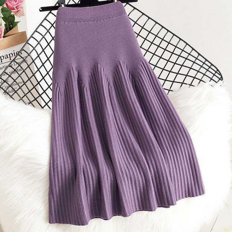 여성 A라인니트 롱스커트 와이드 밴딩 치마 엘레강스 주름 골지 스판 스커트 가을 겨울 35,050원