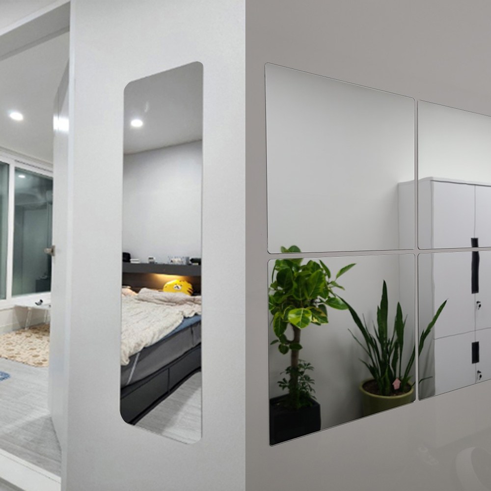 대형 모칸도 아크릴 거울 80X120cm 모서리 직각형 접착식 DIY거울 두께 2mm 재단가능 55,000원