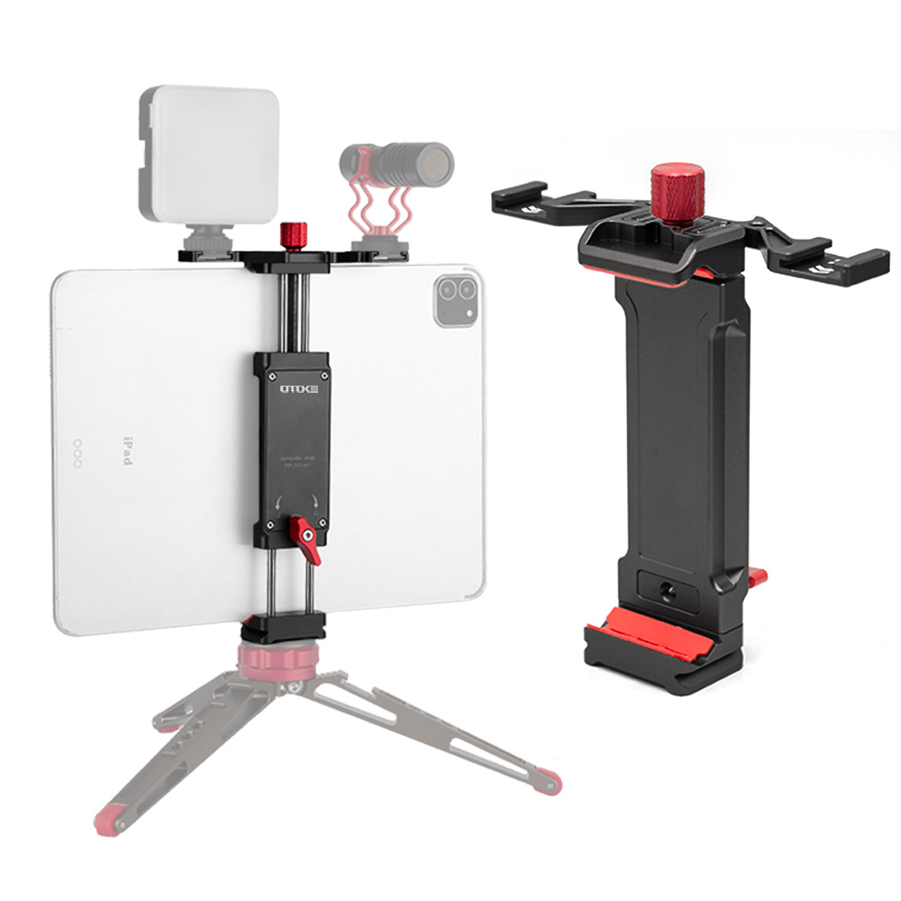 태블릿PC 메탈 홀더 거치대 듀얼 콜드슈 촬영용 마이크 조명 삼각대 설치 연결, 블랙(단일색상), 1개 40,000원