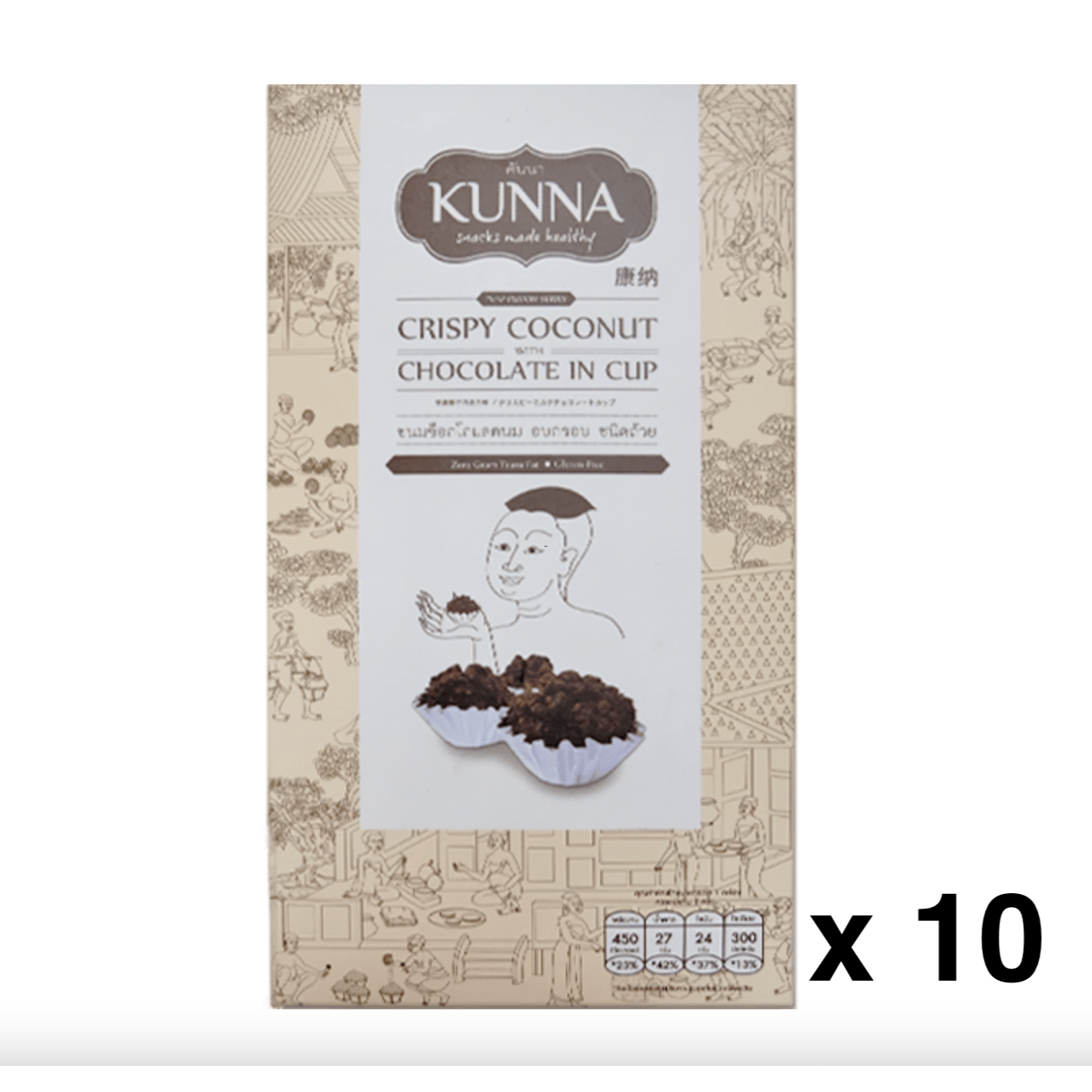 태국 쿤나 크리스피 코코넛 초콜렛컵 초콜릿 KUNNA 과자 90g 10개 55,000원