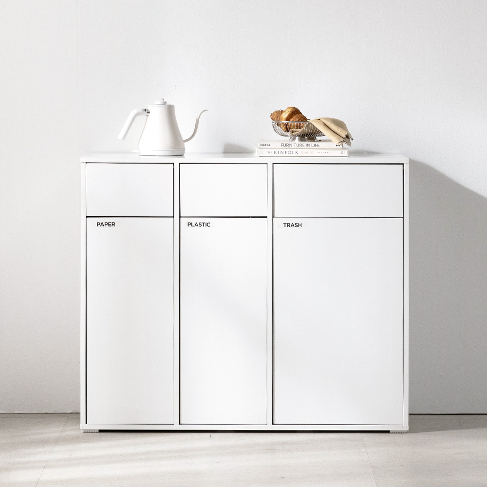 [NEW런칭 즉시할인+방문설치] 플레이너스 샤인 분리수거장 3칸형 분리수거함 다용도실 수납장 화이트 219,000원