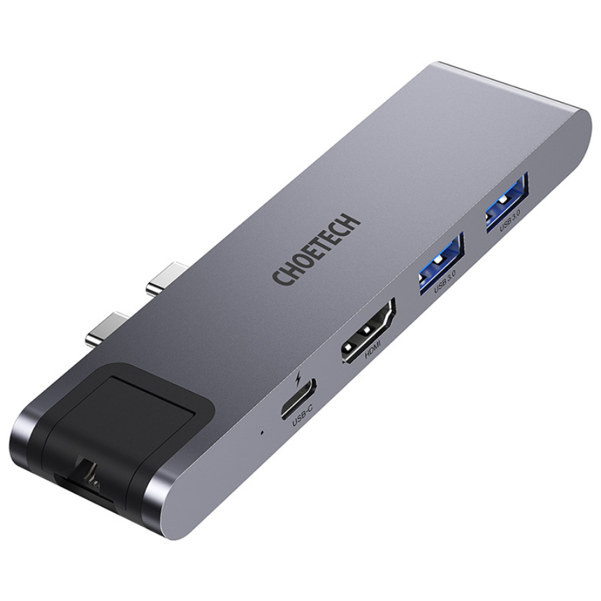 초텍 7in2 USB C타입 허브 맥북 프로 멀티포트 4K 랜포트 노트북 어댑터, 그레이 HUB-M24-GY 51,000원