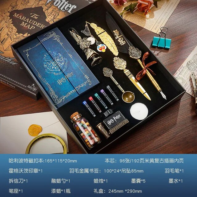 실링왁스세트 유럽 영국 스타일 매직 노트북 및 기계 깃털 펜 왁스 씰, 스탬프 세트 액션 피규어, 어린이 선물 86,800원