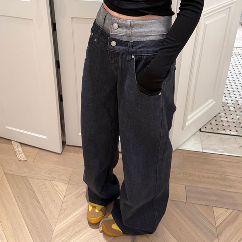 대박난박양 레이어드 투톤 데님팬츠 35,800원