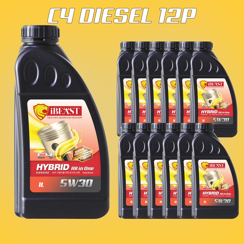 아이비스트 하이브리드 디젤합성엔진오일 C4 DPF 르노디젤, 싼타페, 쏘렌토 오일 5W30 1L X 12개 1BOX, 12개, 5w30, 1L 143,670원