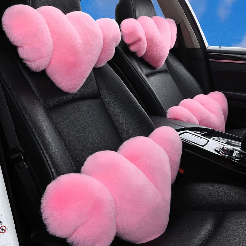 크로니클 차량용 하트엔젤 전차종 호환 목쿠션 + 허리쿠션 세트, 라이트핑크, 1세트 34,320원