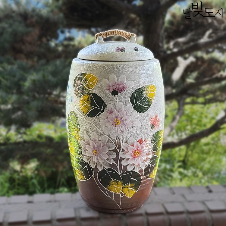 달빚도자 목단 20kg 쌀독 분청투톤 쌀항아리+뚜껑포함(일자형), 1개 100,000원