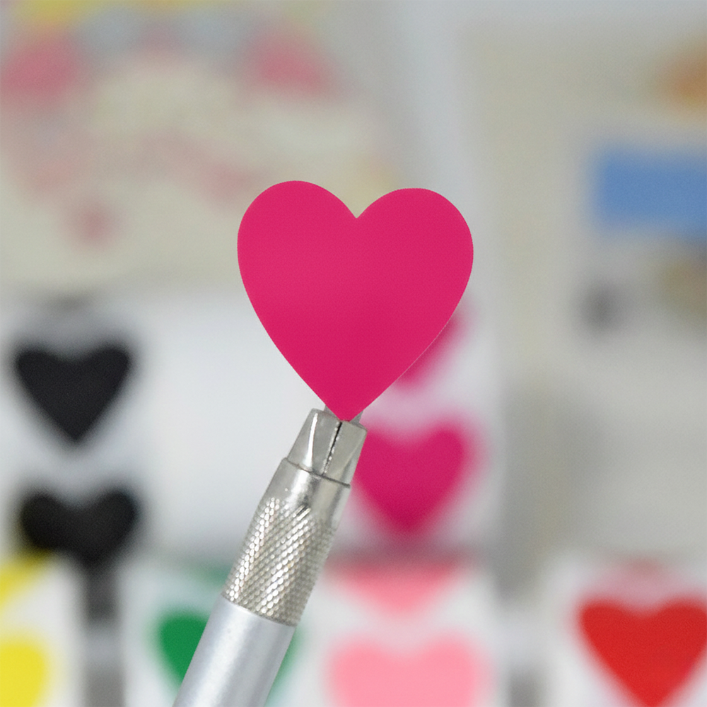 하트 롤 포장 데코 스티커 500P, 1개, 핫핑크 6,900원