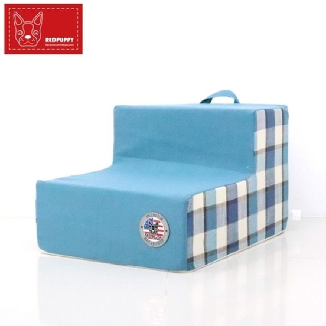 레드퍼피 런던체크펫스텝딥블루2단 마블스펀지 쿠션 강아지 침대 방석 애견 고양이집 텐트 계단 dew+9542XD 44,470원
