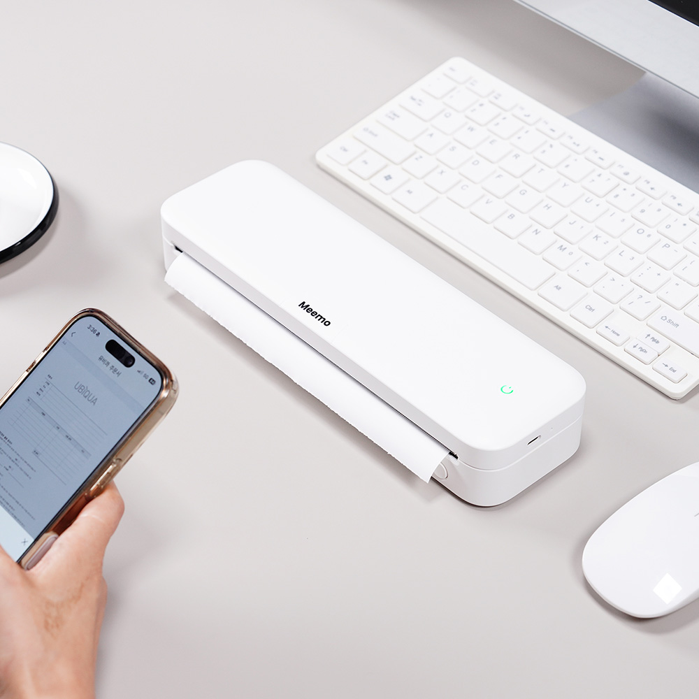 MEEMO 휴대용 프린터 라벨기 A4 블루투스 고화질 300DPI 감열방식 HTP-431 감열지 롤 1개 파우치 포함, 단품 149,000원