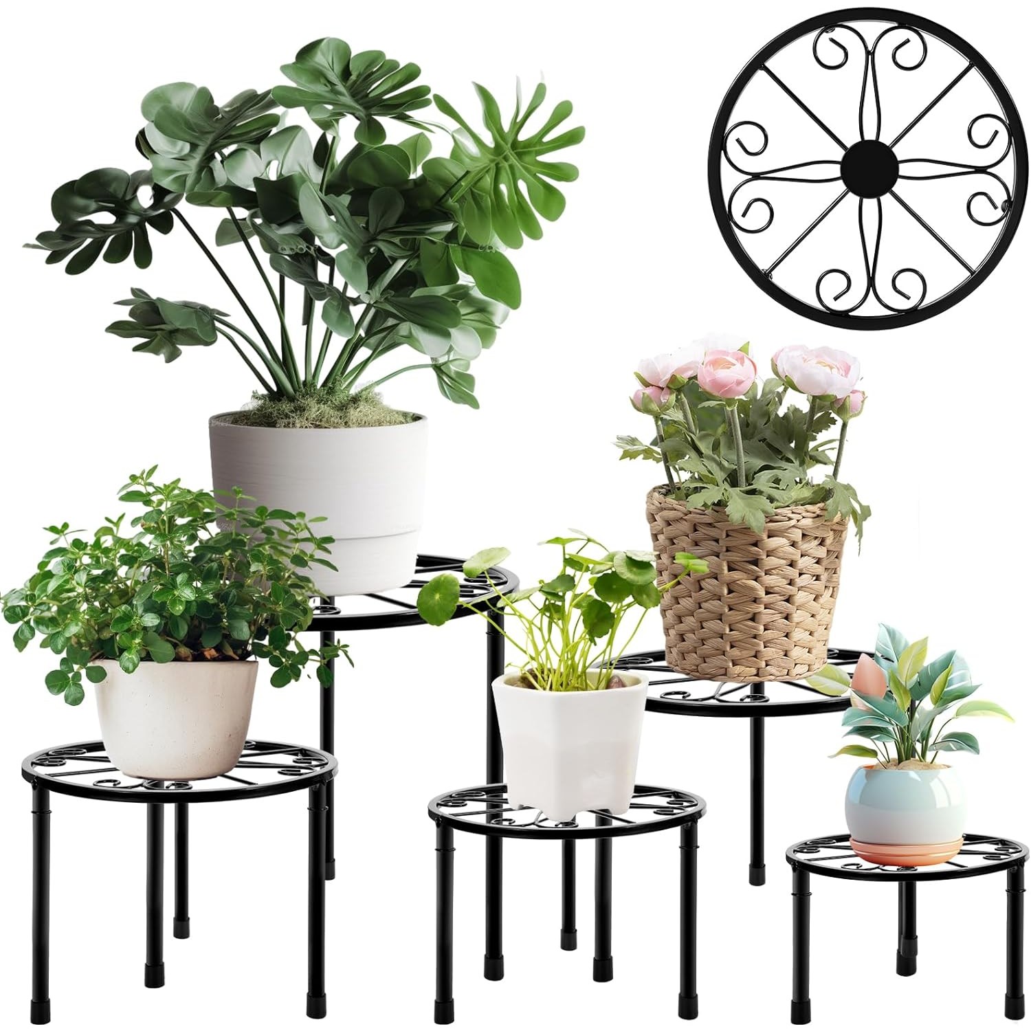 모던마켓 홈 인테리어 철제 다용도 조립식 독립형 식물 화분 스탠드 베란다 실내외용 화분진열대 5개/세트 23,900원