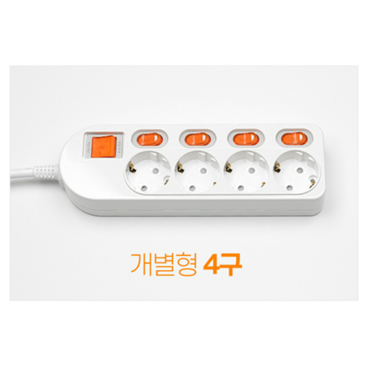 번개표 이동형 멀티탭 콘센트 절전형 개별스위치 4구 WI-MC21645 16,900원