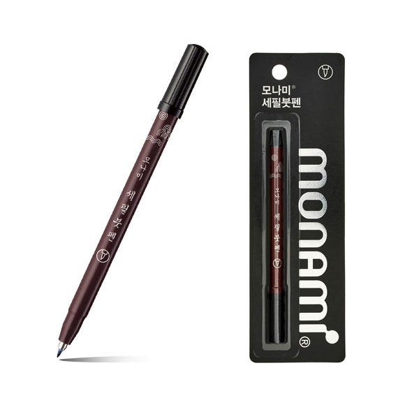 (MONAMI) 모나미 세필붓펜 1자루 가는글씨용 붓펜 후리펜, 1개, 검정 1,600원