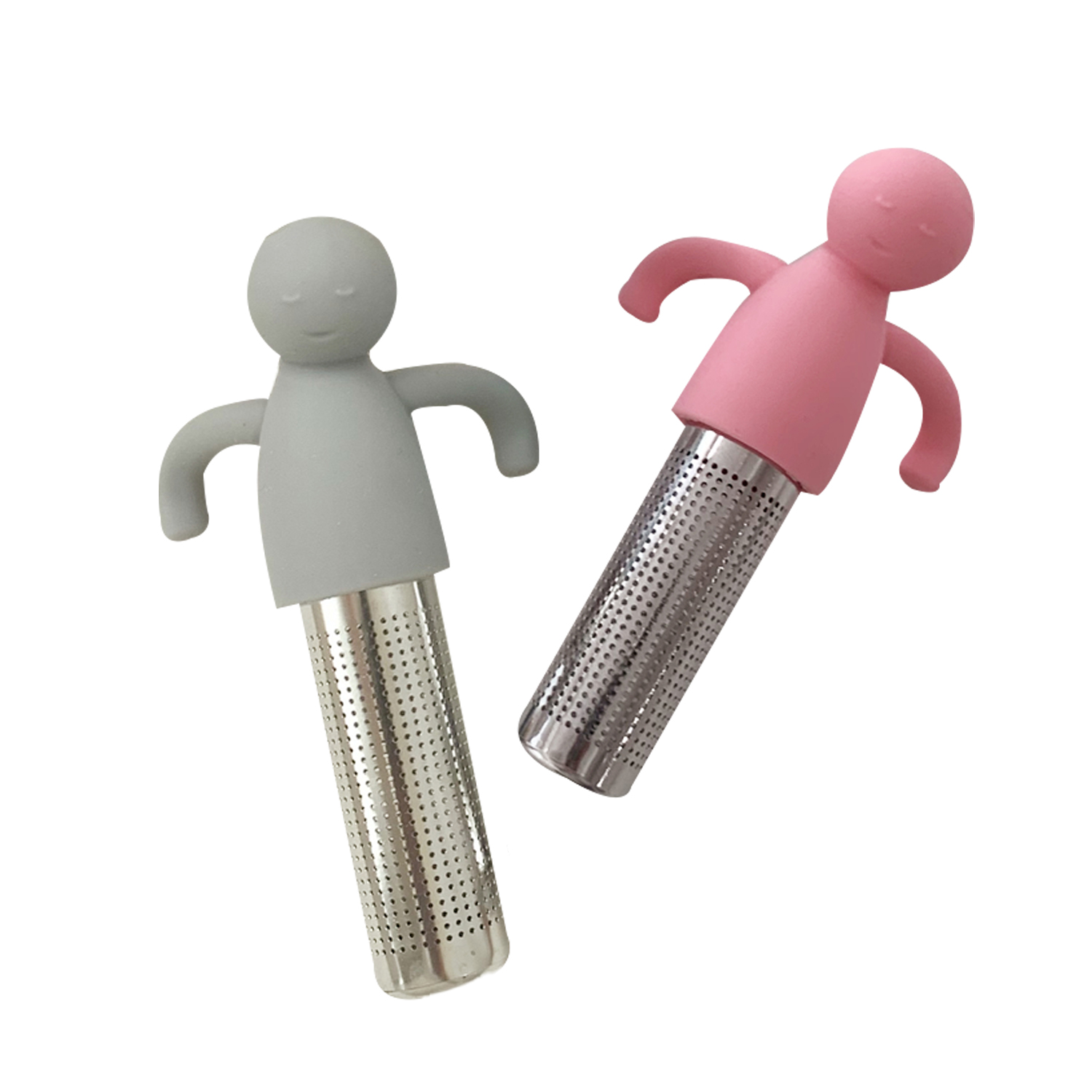 코지테일러 실리콘 캐릭터 휴먼 차 인퓨저 그레이+핑크 2종 세트 10,900원