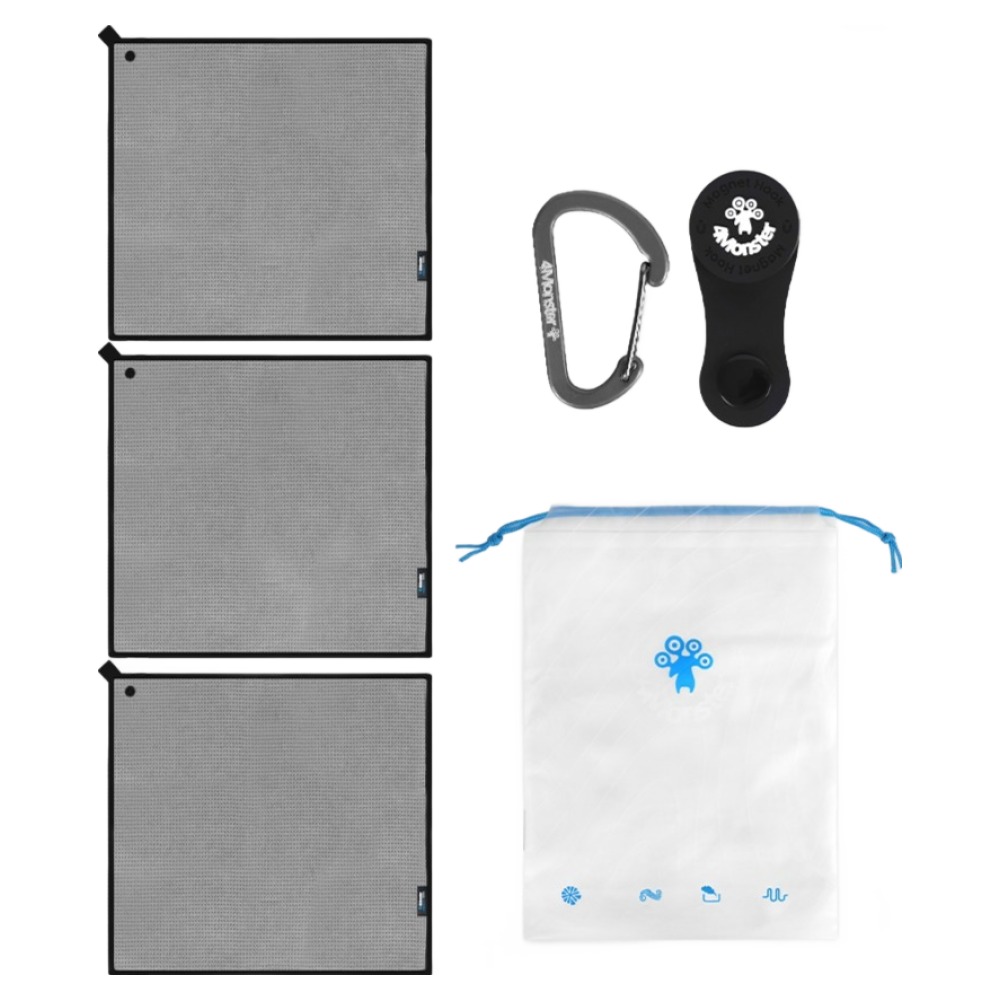 4몬스터 극세사 골프 수건 3p 세트, 그레이, 1세트 28,000원