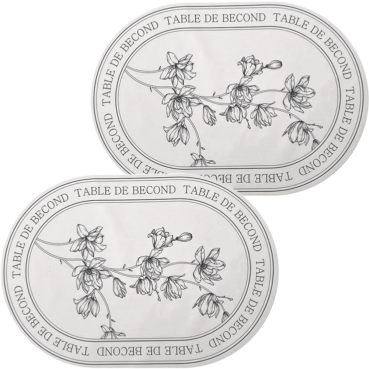 비컨드 실리콘 북유럽 타원 받침 미끄럼방지 방수 식탁 테이블 매트, 그레이목련, 43 x 29.5 cm, 2개 17,100원