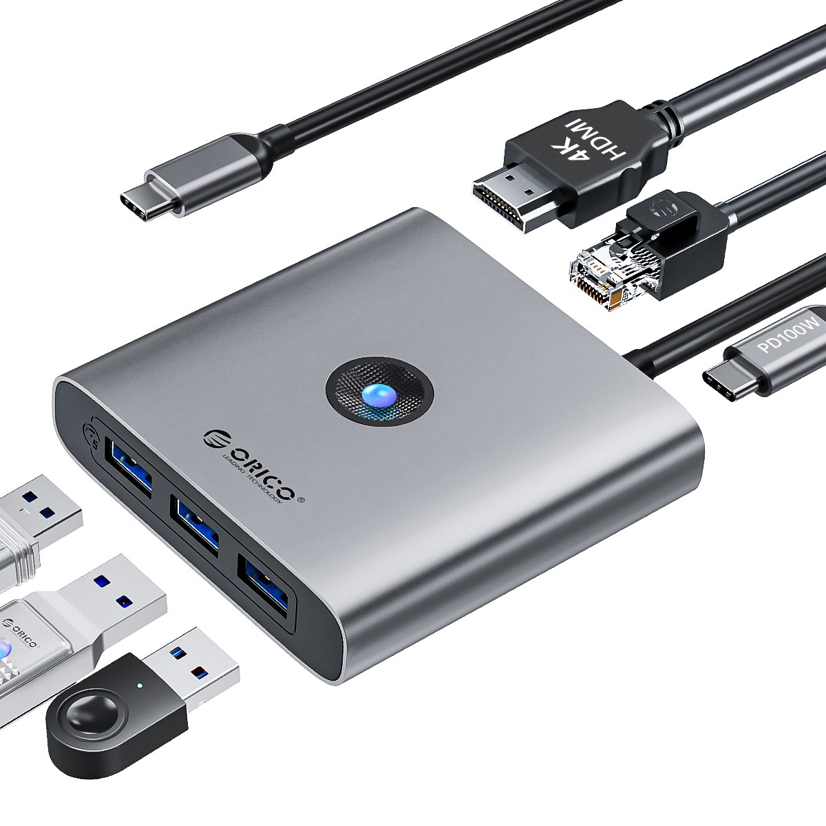 오리코 C타입 USB 3.0 HDMI 4K 기가비트 이더넷 멀티포트 허브 FAX3 42,660원