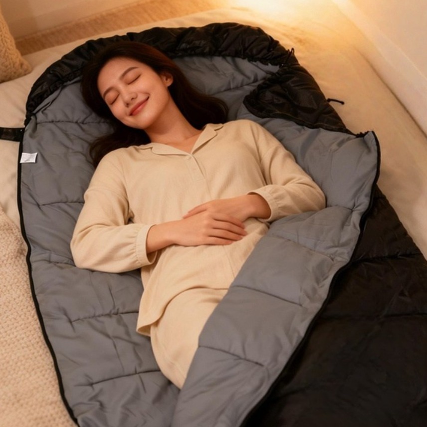 글루킨드 2026년신상 캠핑침낭 초대형공간 사계절 침낭 폭 100cm 220*100 cm, 1개, 블랙 1.8kg 49,890원