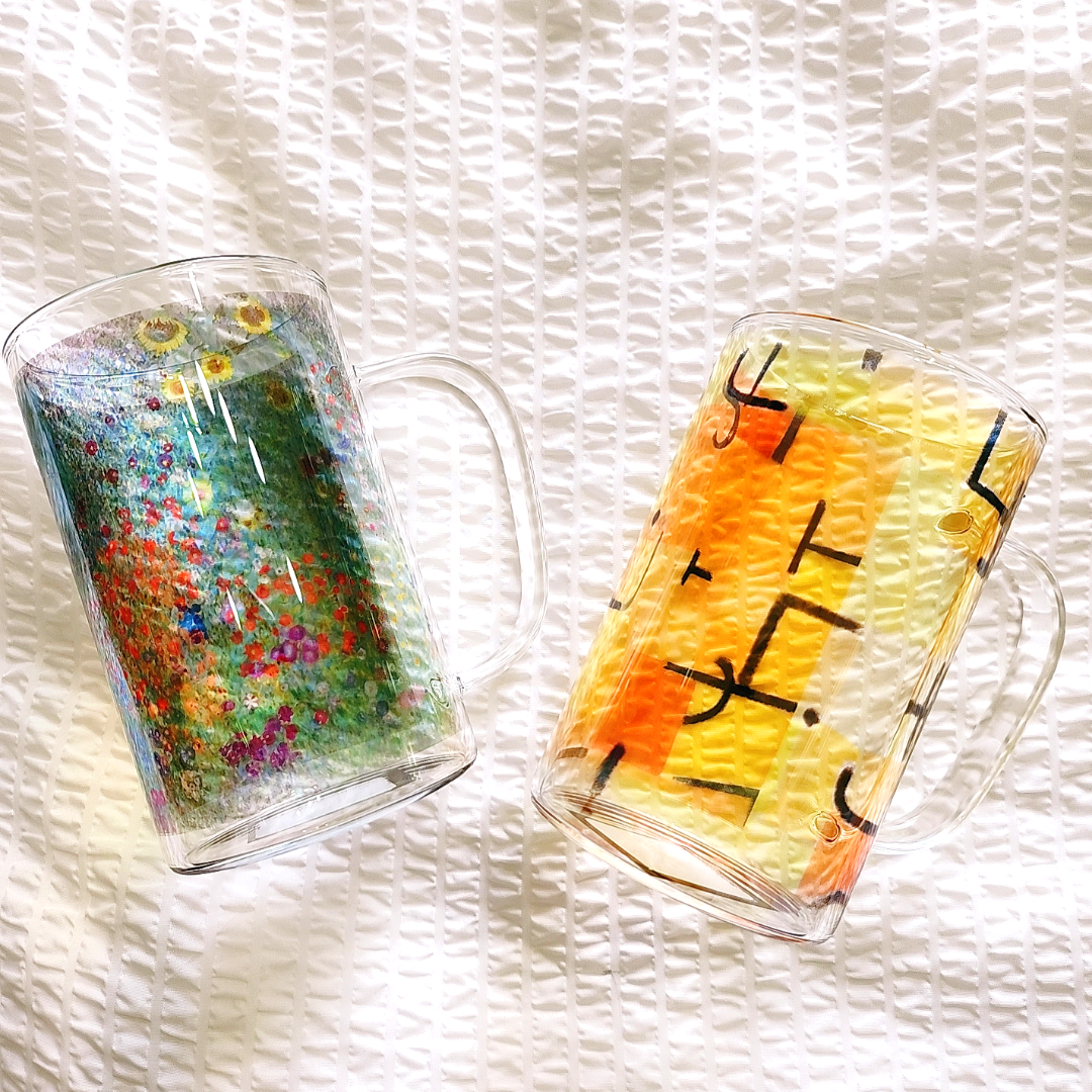 18온스 내열유리 손잡이 롱머그 맞춤제작 인쇄 굿즈 명화 답례품 웨딩 집들이 인테리어, 1개 16,500원