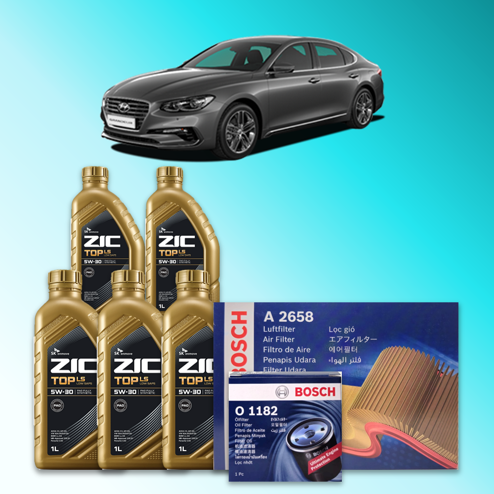 그랜저 하이브리드 (IG) 2.4 가솔린 엔진오일세트 SK 지크 탑 LS 5W30 (ZIC TOP LS) 95,100원