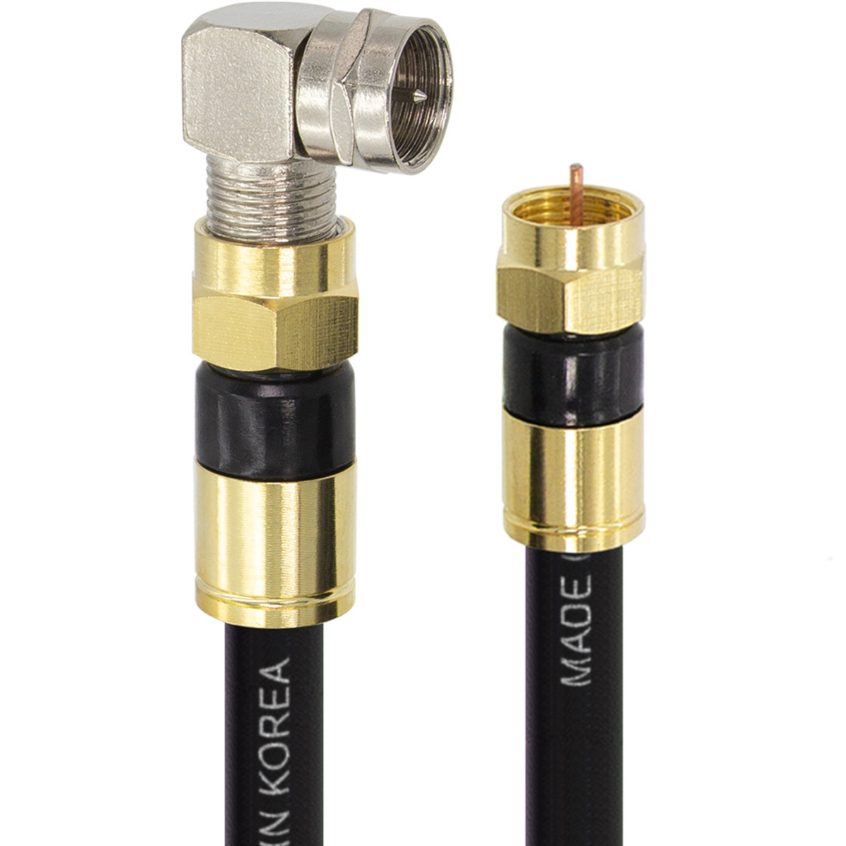 솔탑 국산 골드 고급형 RF 안테나 블랙 꺾임 TV 동축 수제작 케이블 2M, SOLTOP-1195, 1개 15,000원