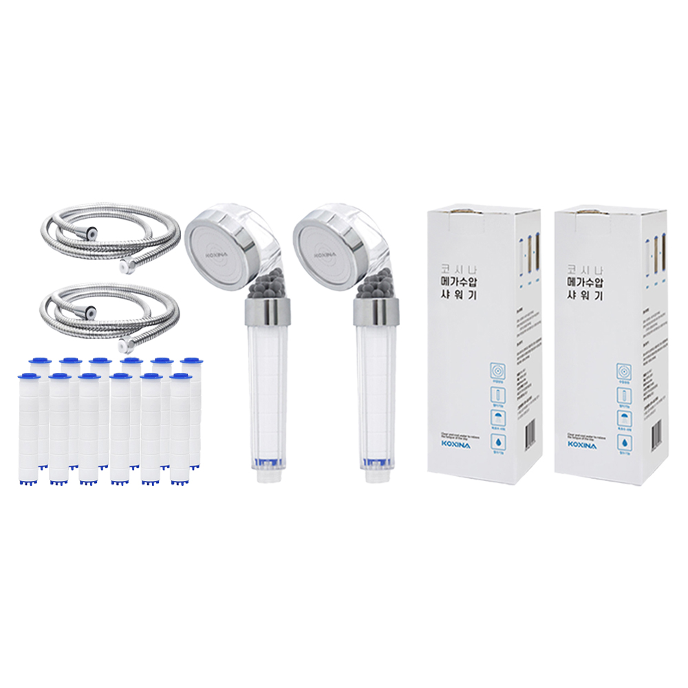 코시나 메가수압 트리플 정수샤워기 + 필터 6p + 샤워줄 2m 37,800원