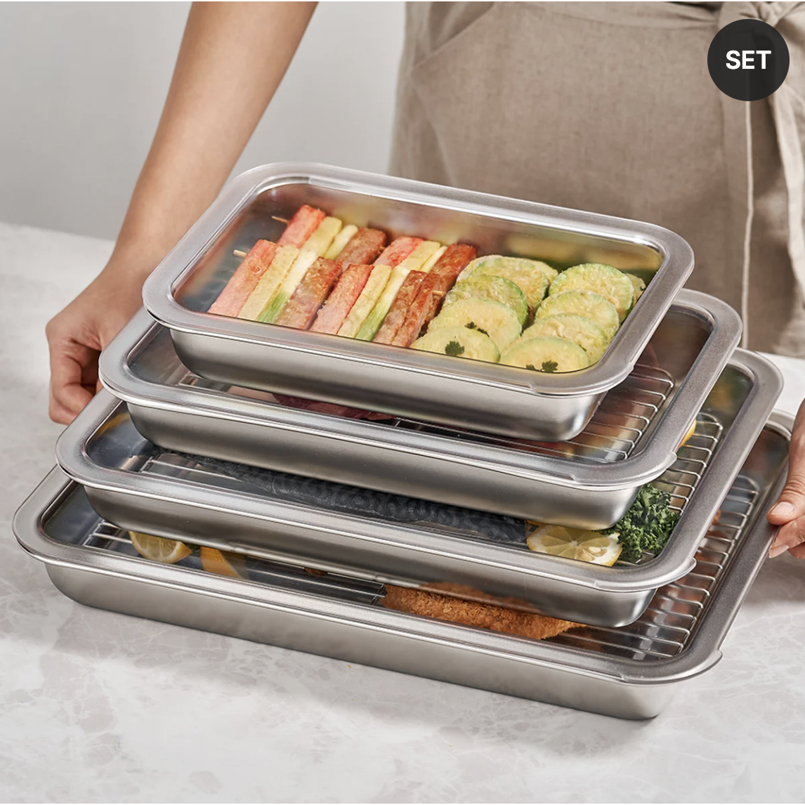 바겐슈타이거 연마제 없는 스텐 사각트레이세트 PC커버 4종 62,110원