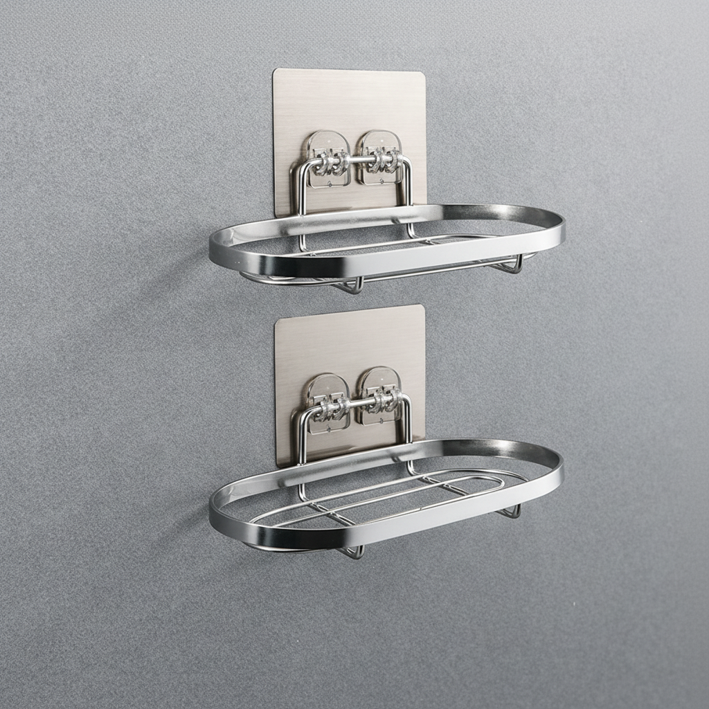 쉐리엘 욕실 스테인레스 무타공 비누거치대 원형, 원형, 2개 4,900원