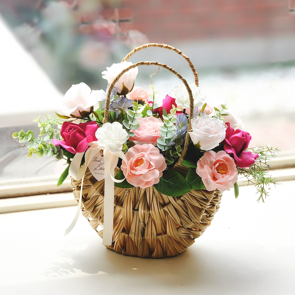 아스파시아 조화 감성 로즈 컬러 바스켓 41,900원