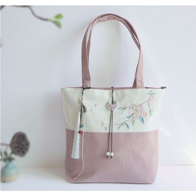 에쥬아 조선 민속 에코백 꽃 자수 캔버스 토트백 대용량 숄더백 20,690원