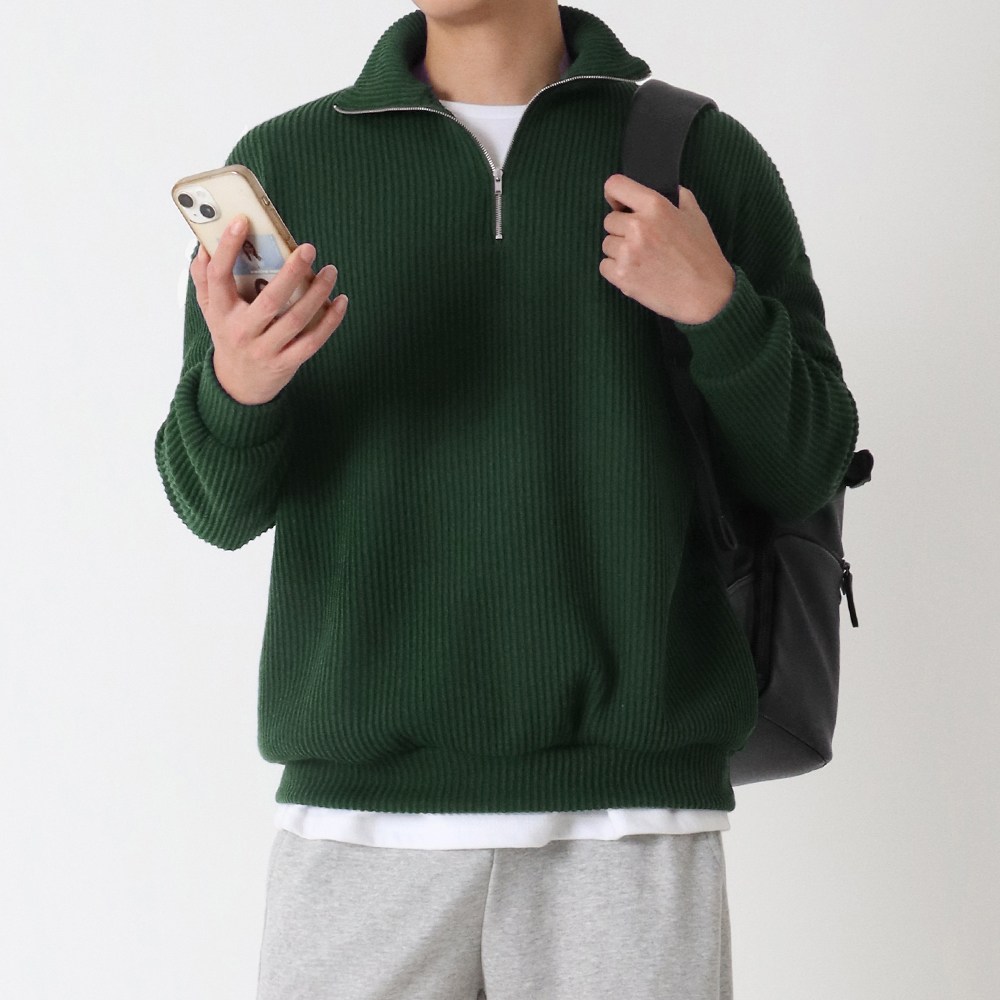 당일출고 M~4XL 지지블랙 로베르 오버핏 하찌 반집업 니트 빅사이즈 27,800원