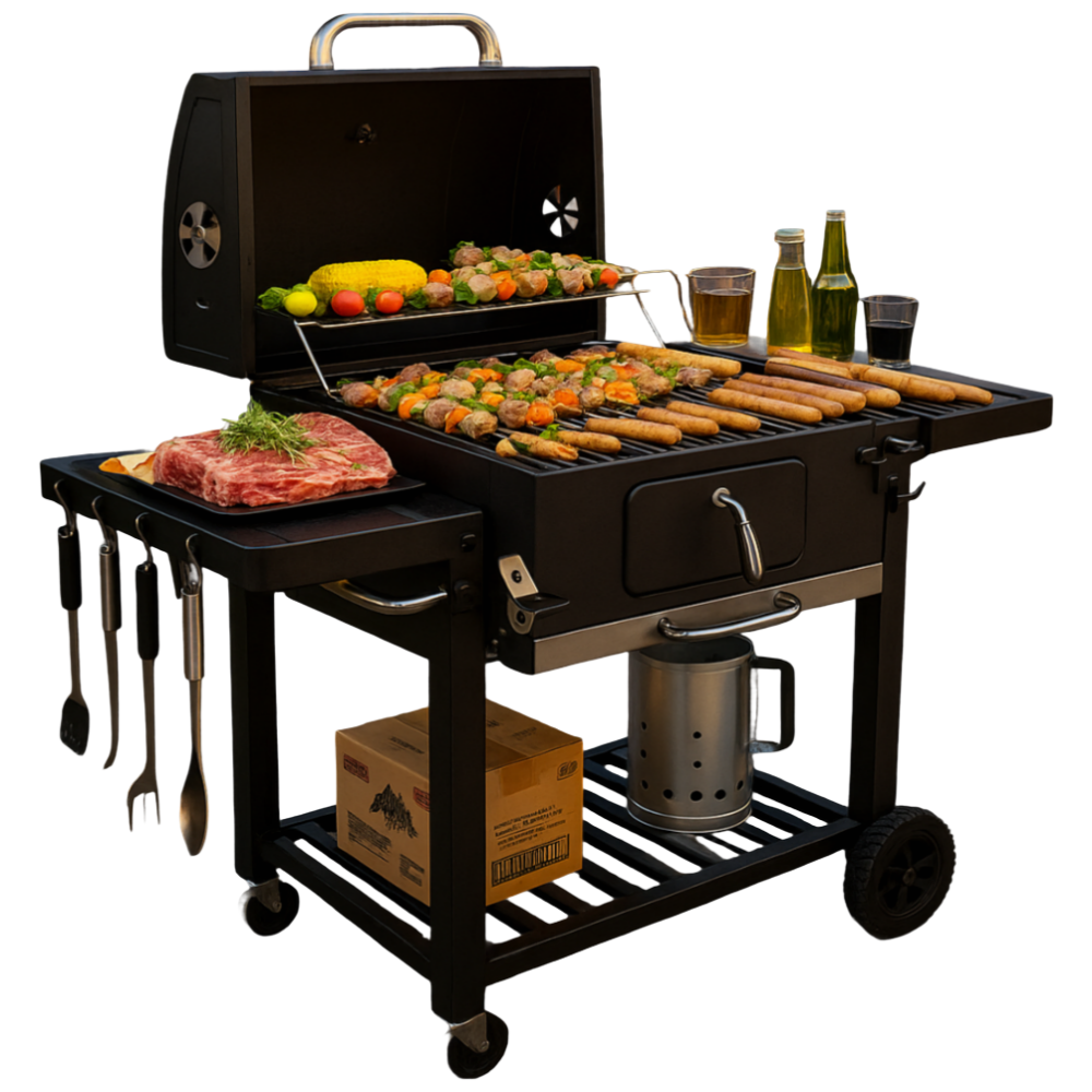 특대형 훈제 바베큐그릴 훈연그릴 캠핑 차박 가정용 직화 펜션 숯불그릴 화로 야외 불판, 1개 240,000원