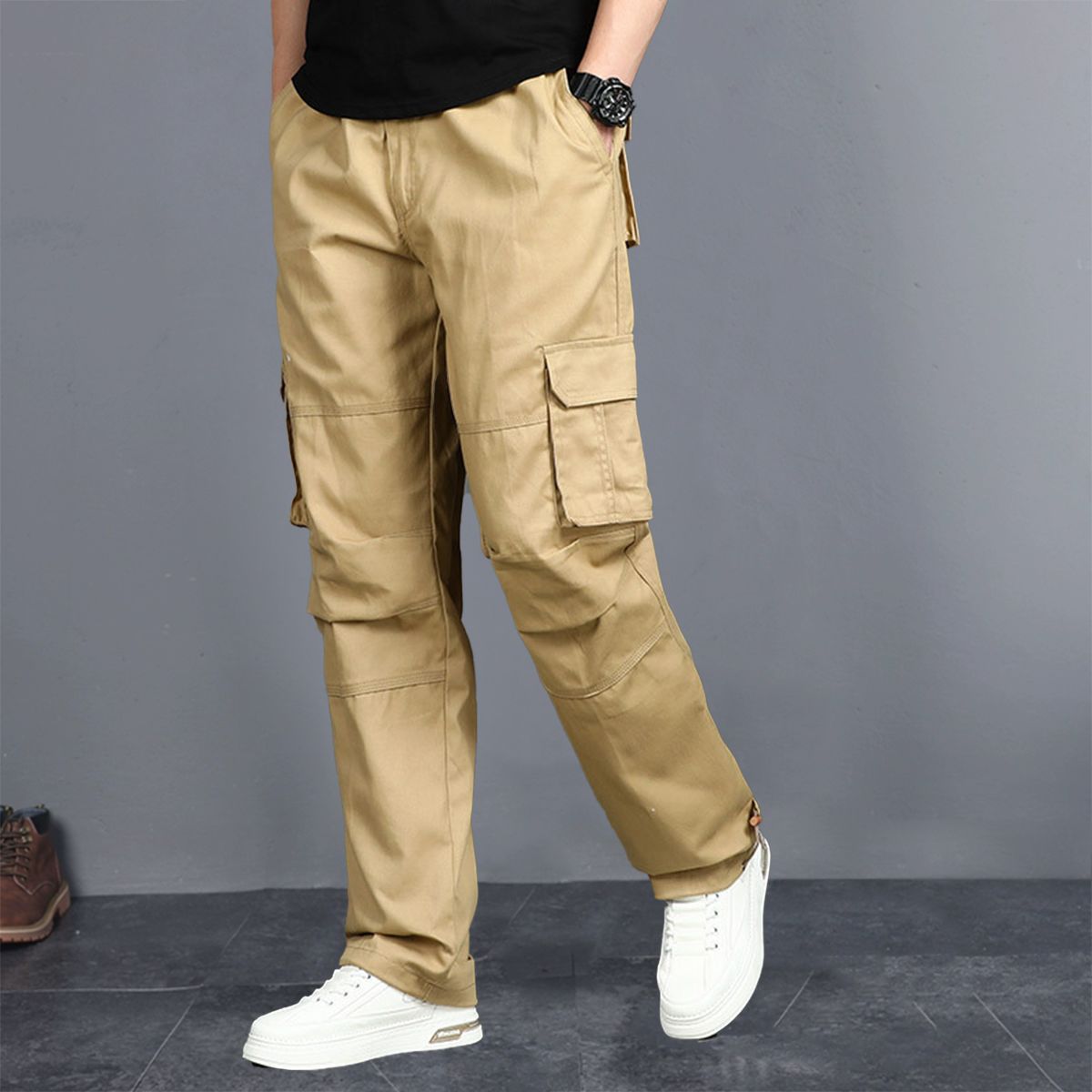 화만 남성용 면 카고팬츠 편안한 특대 멀티포켓 15,980원