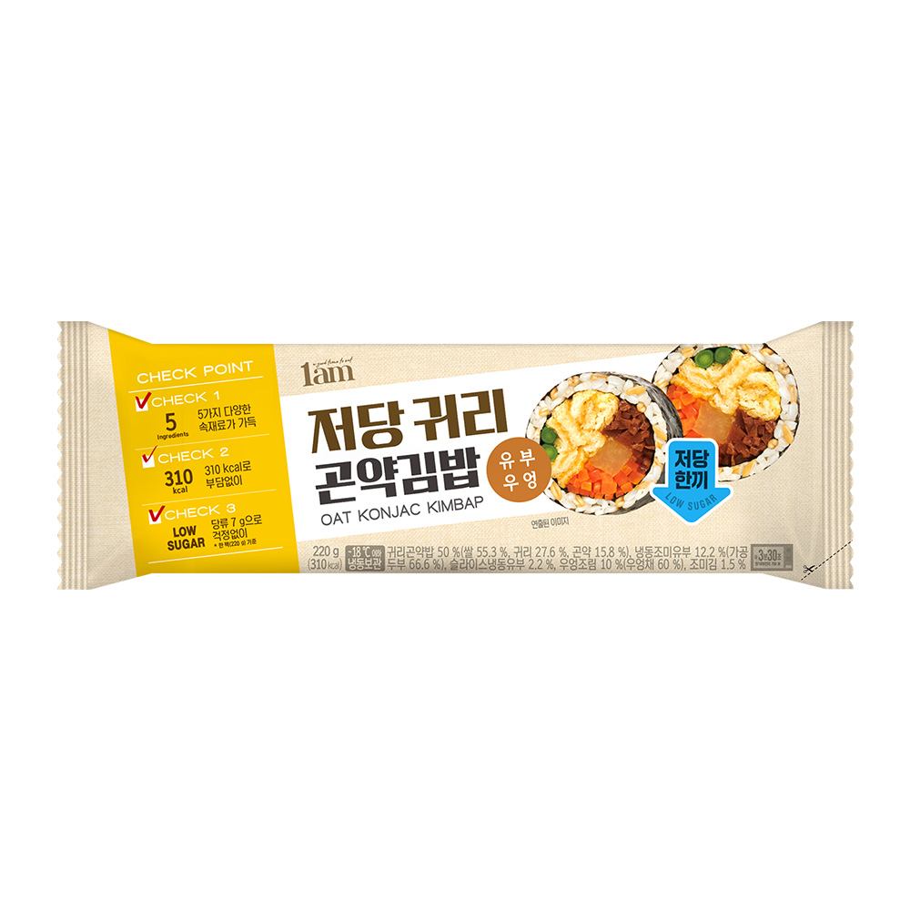 [1am] 저당 귀리 곤약김밥 유부우엉, 12개, 220g 53,880원
