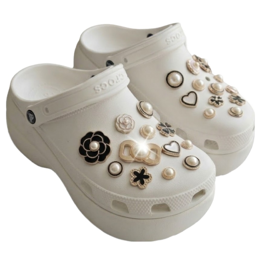 반짝반짝 내마음대로 DIY 신발 꾸미기 보석 파츠 14P, 1개, 검정 화이트 8,000원