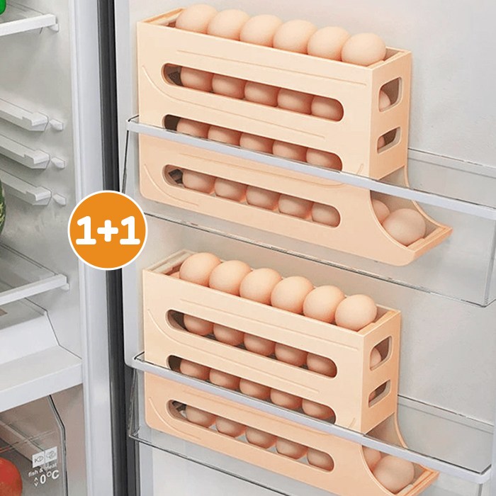 루이벤 [1+1] 에그롤러 계란보관함 자동 슬라이딩 계란정리함 30구 냉장고 에그트레이 보관용기 7,500원