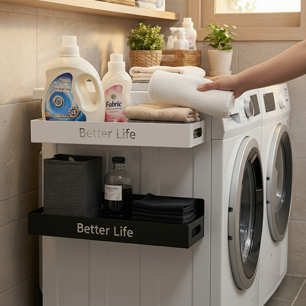 생활대가 BetterLife 자석선반 수납 세탁기 세탁실 현관문 무타공 선반 정리대, 1개, 화이트 12,900원